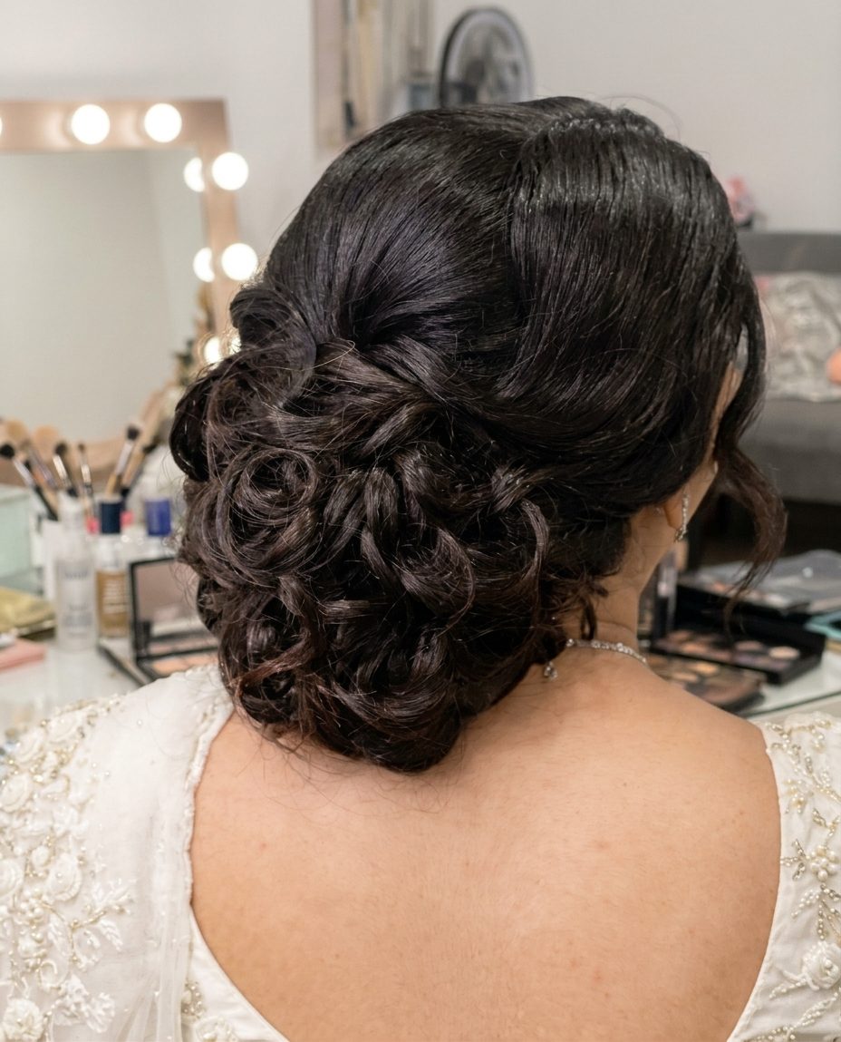 Textured bridal updo
