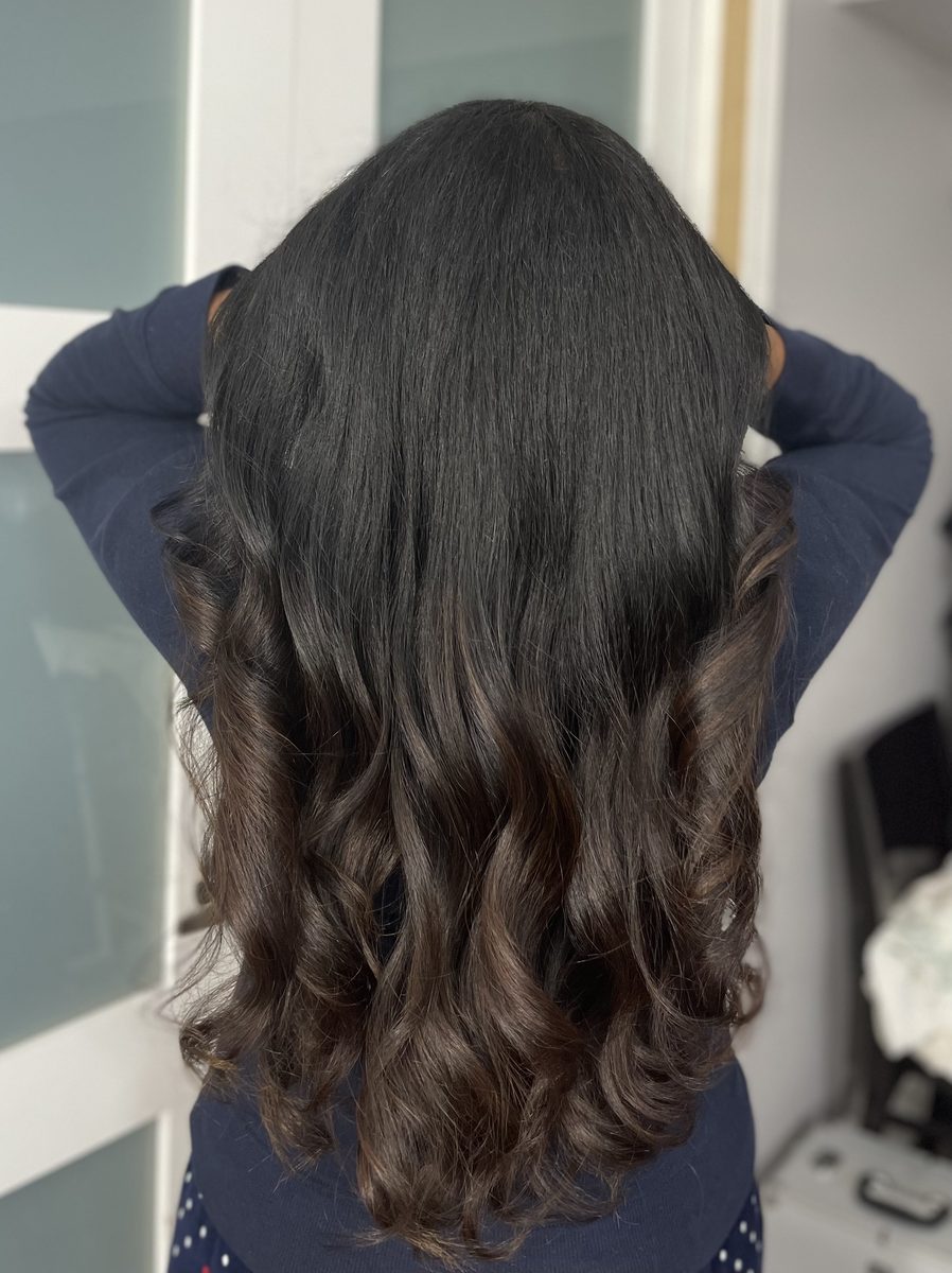 Long layered hair with soft ends