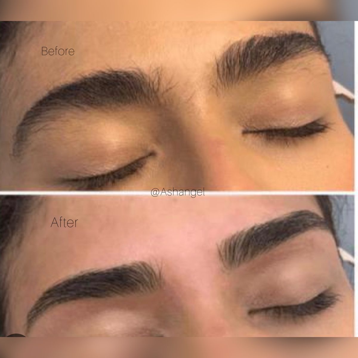 Eyebrow shaping before and after